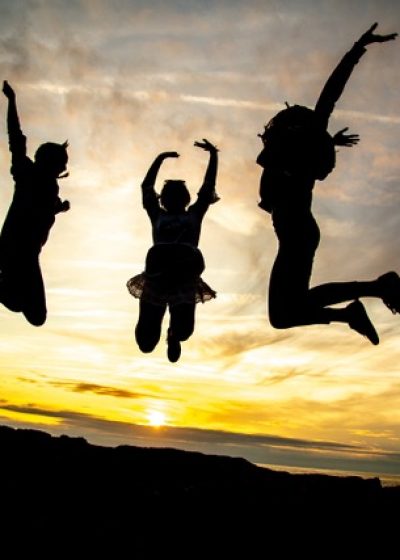 48 — Silhouette of kids all ages jumping 48 -- Silhouette of kids all ages jumping